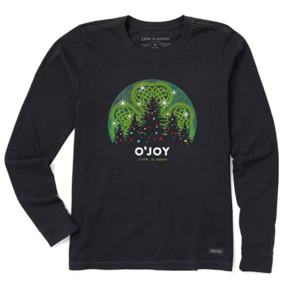 NWT Life is good Women's Size Small Crusher Tee O'Joy Christmas Jet Black $34‎ - Picture 1 of 8
